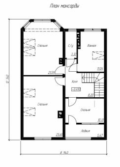 Проект небольшого одноэтажного жилого дома с мансардой